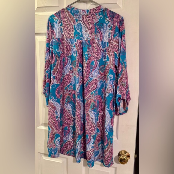 Dear Scarlett Dress with Blue and Pink Paisley Print - Picture 5 of 5